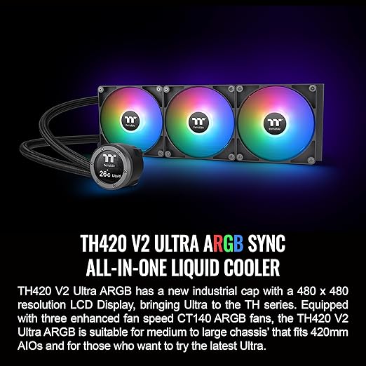 Refrigerador líquido todo en uno Thermaltake TH420 V2 Ultra ARGB Sync Refrigerador líquido todo en uno Thermaltake TH420 V2 Ultra ARGB Sync